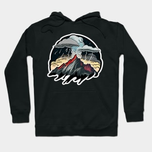 Dark Mountain Storm Sticker Hoodie